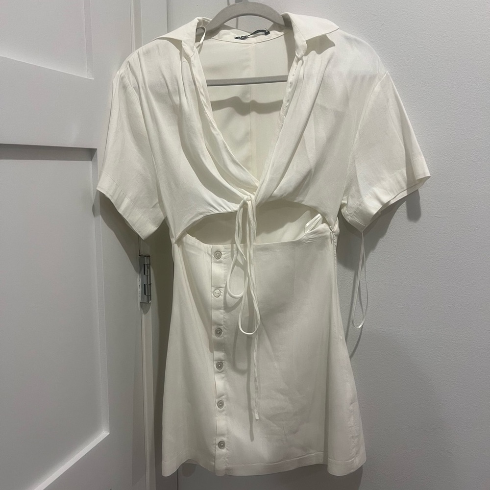 Zara White cut out mini dress